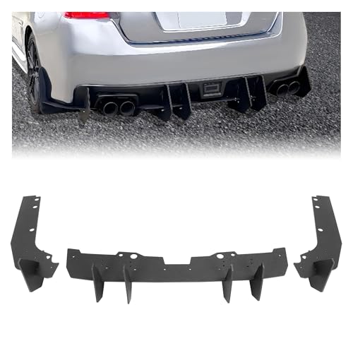 2022 Subaru WRX Rear Bumper Diffuser 2 JMTAAT Rear Bumper Diffuser Assembly Compatible with 2015-2021 Subaru WRX & WRX STI 4-Door Sedan Rear Bumper Lip Spats Shark Fin Winglet Splitter Spoiler Cover Trim Textured Black