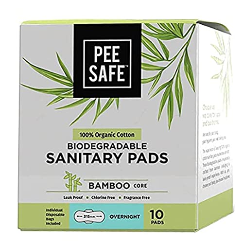 PEESAFE Damenbinden aus 100% Bio-Baumwolle | mehrlagig | Größe Overnight | 4 Packungen á 10 Stück Cover