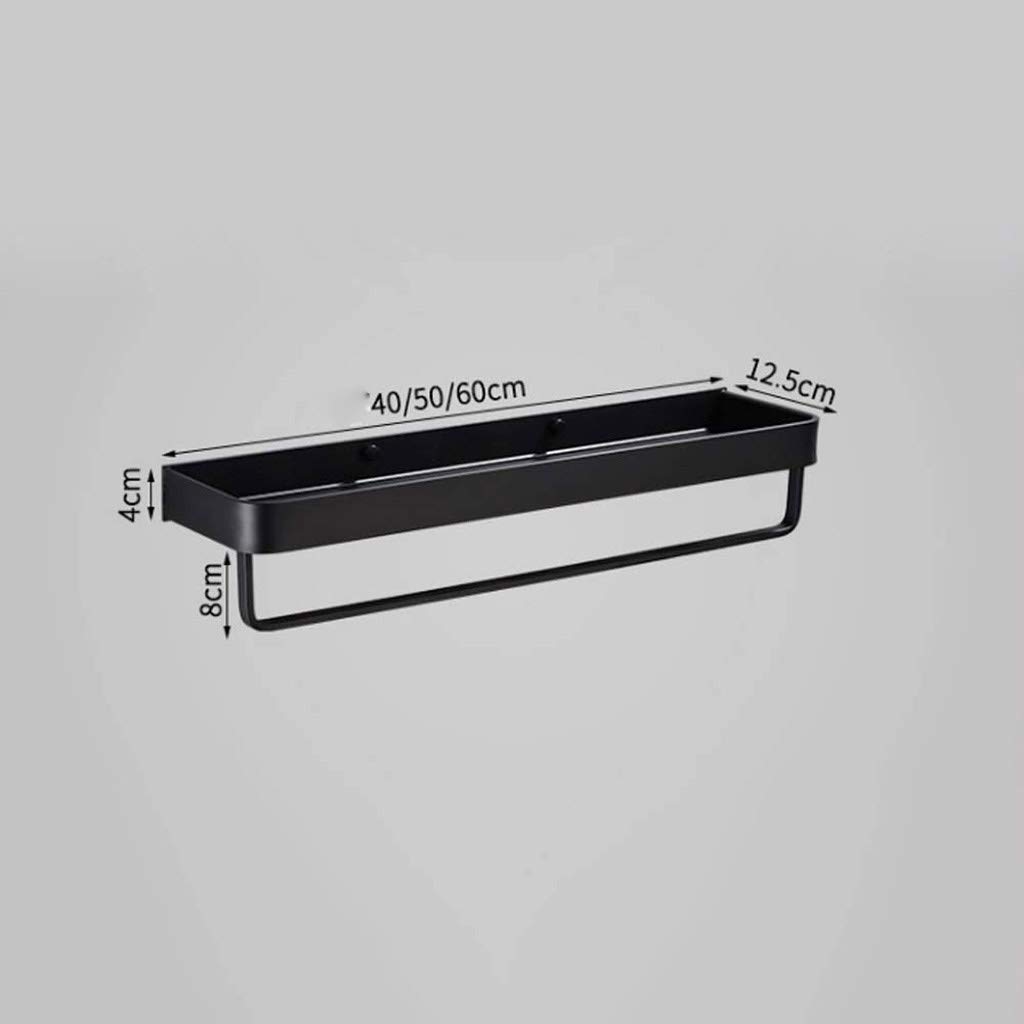 Mensole da Bagno, scaffale a Parete in Acciaio Inox con portasciugamani Integrato (Dimensioni: 50 cm)