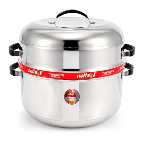 Image of Nolta Premium 2 KG Thermal Rice Cooker (Big Size) Induction based Cookware, ISO Certified, 1yr Replace-Guarantee, Stainless Steel Steamer Choodarapetty + SS Inner Pot