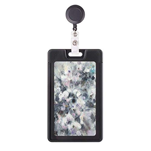 Funda retráctil para tarjeta con carrete de diseño floral y clip de fijación para ropa