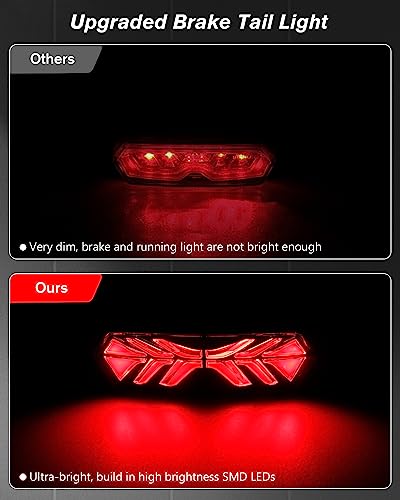 Image of LED Brake Tail Light Motorcycl Turn Signals for Honda Grom MSX125 CB650F | Taillight SMD 4-in-1 brake /turn /DRL, flowing amber sequential, flash relay included, for Honda CB650R CBR650F CTX700N