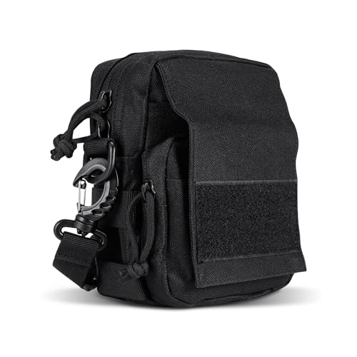 Image of CARRY TRIP Tactical Outdoor Waist Bag - Multifunctional Molle Pouch, Waterproof, Durable Travel, Hiking, Camping, Trekking & Daily Use Bag with D-Ring & Velcro Patch - Black