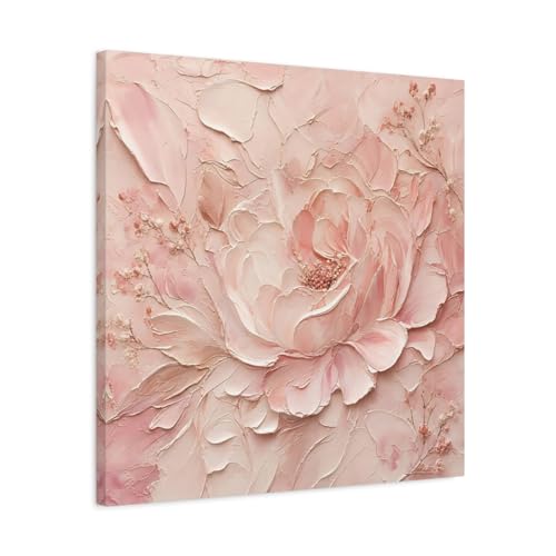 Toile pivoine rose 60x60 pour decorer un mur vide de chambre
