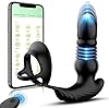 Cordless Remote Control Butt Plug Vibrating Anal Stimulator 7 Stimulation Patterns, Rechargeable Prostate Massager for Man Portable Couples Gay Exciting Anal Plug Massage Tool Tshirt sexes plaisir