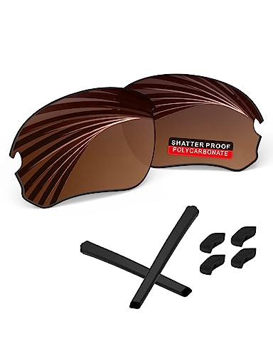Image of PRO+ Polycarbonate Replacement Lenses & Rubber Kits /Nose Pads for Oakley Flak Series Sunglasses