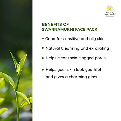 Kerala Ayurveda Swarnamukhi Face Pack With Lotus & Saffron - Cleanses & Gently Exfoliates Dead Skin For All Sensitive And Oily Skin, 1.7 Oz #TOP5