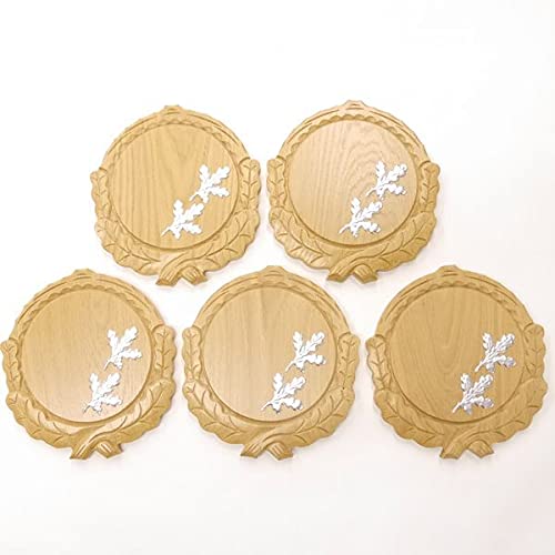 5 placas de cuña talladas de roble claro AF 16 cm con 10 hojas de aluminio de roble, portada de cuña, tabla de especias, cartel trofeo.