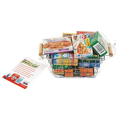 Foto von Theo Klein 7201 Metall-Einkaufskorb gefüllt mit Deutschen Produkten I Mit Schachteln und Dosen für den Kaufladen I Spielzeug für Kinder ab 3 Jahren