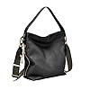 Fossil Women's Maya Leather Small Hobo Purse Handbag, Black (Model: ZB6979001)