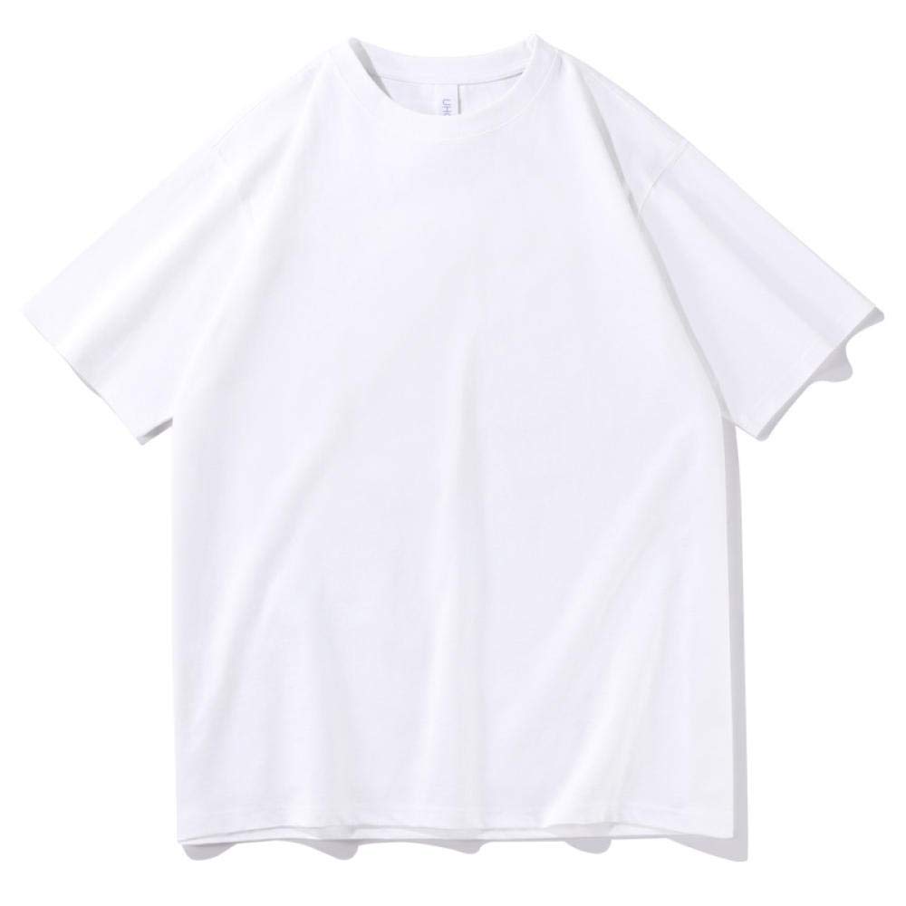 T-shirt męski 230 g, ciężki, bawełniany, luźny, na lato, okrągły dekolt, masywny kolor, 6 sztuk, 33, L