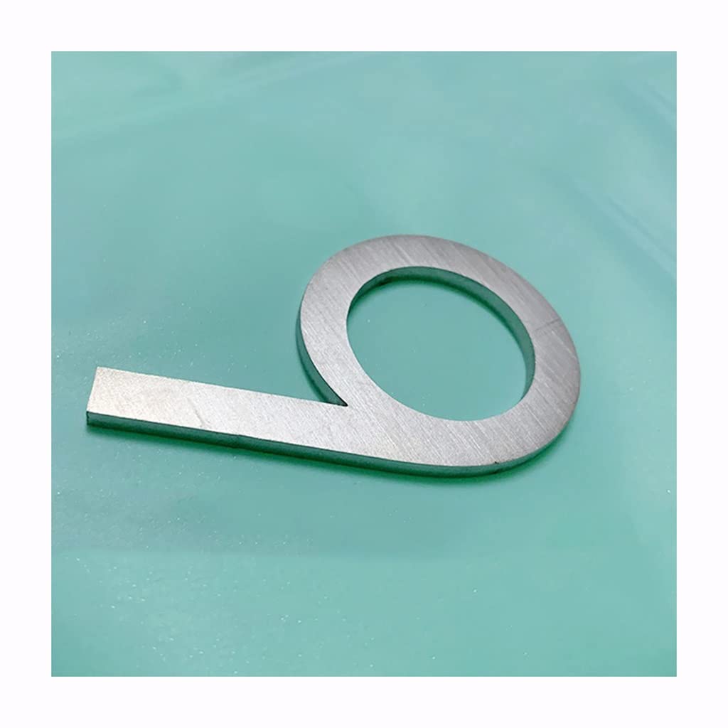TonuuoDC 60mm Stainless Steel Self Adhesive House Number Sticker Metal Doorplate Home Door Plaque Numbers Sign, For Mailbox Street (Color : 9)