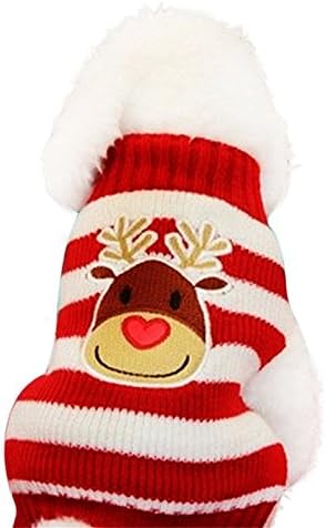 DELIFUR Holiday Xmas Reindeer Dog Sweaters Christmas Pet Clothes for Small Dog & Cat (Cute Reindeer, XXL)