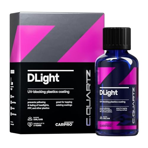 CARPRO CQUARTZ DLight - UV Ceramic Coating for PPF, Headlights, Plastics & Paint - Prevents Yellowing, Fading & Cracking - Maintains Gloss, Prevents Discoloration, Ensures Surfaces Stay Vibrant - 30ml
