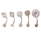 Mikikit 5piezas Anillo De De Circonita Elegante Piercing Piercing De Aro para Niña
