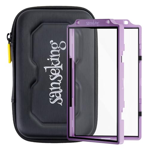 Sanseking Graded Card Guard Case for PSA Slab Case for Graded Cards Metal Magnetic UV Protection Stackable Graded Card Slab Guard Glass Display Bumper Fit CGC, CSG and AGS Slabs Mags(Purple,130PT)