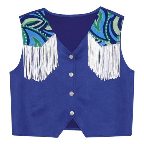 Fringe Tassel Suit Vest for Kids Western V Neck Sleeveless Waistcoat Cowboy Cowgirl Outerwear