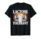 Funny Lactose Retro Pro-Dairy Apparel Unisex-Adults Black Cotton Blend T-Shirt Small