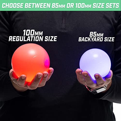 GoSports LED Bocce Ball Game Set - Includes 8 Light Up Bocce Balls, Pallino, Case and Measuring Rope - Choose 85 mm or 100 mm by GoSports - Image 4
