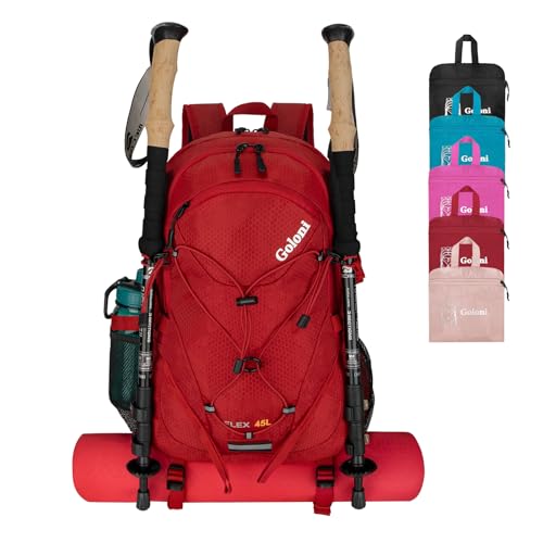 45L Hiking Backpack with Rain Cover and Carrying System