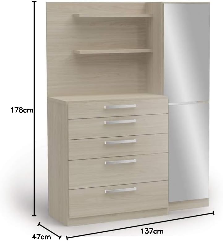 Kappesberg B256 Chest of Drawers with Shoe Rack, showing dimensions: 178cm height, 137cm width, 47cm depth.