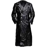 Tailor Outfits Men's German Classic Officer WW2 Military Uniform Cowhide Leather Trench Winter Coat