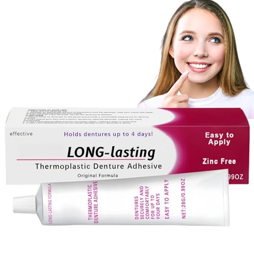 Thermoplastic Denture Adhesive,Non-Glue Denture Adhesive,Long-Lasting Denture Silicone Reline Kit,Tooth Filling,Denture Fixation Adh/esive for Adults,Dental Glue for Teeth,Den/ture Fix/ation Adh/esive
