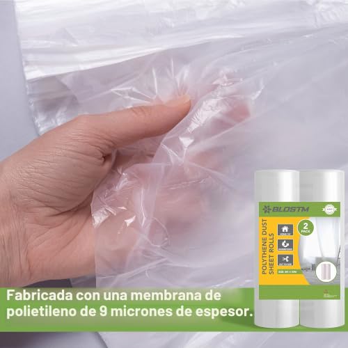 Miniatura 6 de Blostm Plasticos Para Cubrir Muebles - 2m X 50m Grande Rollos De Plastico Protector 2pcs Para Muebles, Alfombras Y Decoración - Plastico Cubretodo Exterior Y Interior Impermeable 2 Piezas