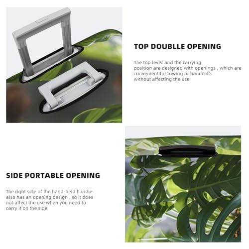 Housse de valise Monstera blanche taille S élastique et imperméable - 6