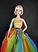 BUYS BY BELLA Stunning Rainbow Inspired Barbie Sized Doll Gown Made to Fit the Barbie Bar...