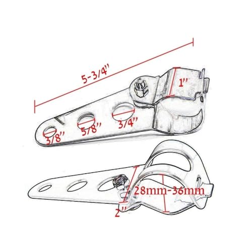 Soporte montaje barra luz antivibración para horquilla de moto Bobber 6
