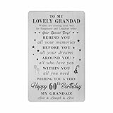FALOGI Grandad 60th Birthday Gifts, Happy 60th Birthday Grandad Card, Grandad 60 Year Old Birthday Card from Granddaughter Grandson - Image 1