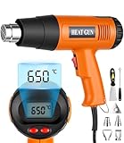 Tixexo Décapeur Thermique 2000W, 50-650℃ Température Réglable Pistolet à Air Chaud, 2 Débit d'air, Protection de Surcharge, Décapeur Thermique avec 6 Accessoires pour Aécaper la peinture, Souder