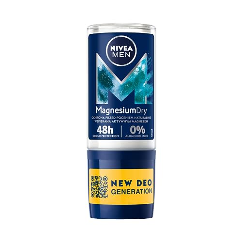 NIVEA MEN Magnesium Dry 48H - Antitranspirante roll-on para hombre, 50 ml