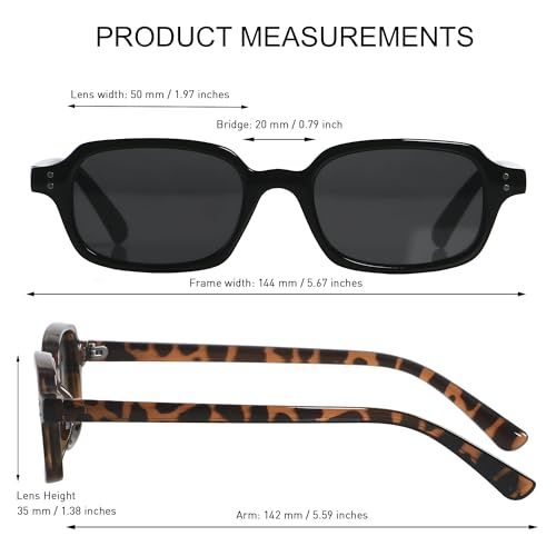 Retro Rectangle Sunglasses Womens Mens Trendy Small Square Cute Sun Glasses by LYZOIT - Used condition - Image 5