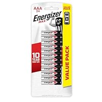 Energizer Max AAA Alkaline Batteries, 1.5V Mercury-Free & Leak Resistant, Longer Lasting Power & Better Performance, 10 Year Shelf Life, 24 Pack