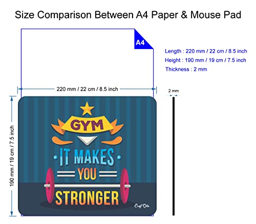 Image of Craft Qila Gym It You Stronger Motivational Mouse Pad for Laptop Computer (8.5 x 7.5 Inches)