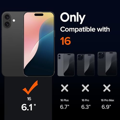 Image of Amozo for iPhone 16 Back Case Cover | Defence Series Matte Camera & Drop Protection Back Cover Case for iPhone 16 (Polycarbonate|Black)