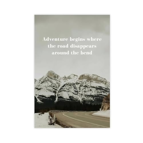 ZYGNBHL Adventure Begins Affirmation Poster for Room Aesthetics Canvas Wall Art Poster And Print Unframe 12x18inch