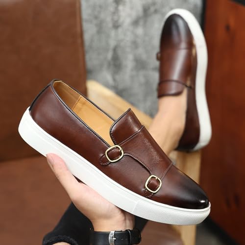 Men's Casual Oxford Shoes Monk Strap Dress Shoes Comfortable Fashion Sneakers Loafer Shoes4