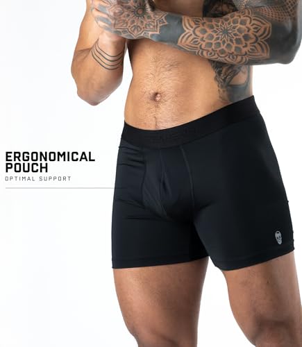 Gymreapers Mens Boxer Briefs Moisture Wicking-Waistband Pack of 3 Underwear for Men with Pouch for Ball for Travel Daily Wear3