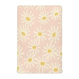 Kigai Fitted Crib Sheet for Boys Girls, Daisy Pattern Jersey Knit Baby Standard and Toddler Bed Matt
