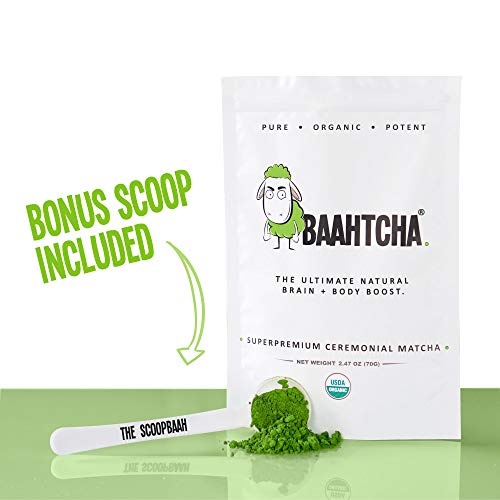 Baahtcha - Usda Organic Matcha Green Tea Powder - Premium Ceremonial Grade - Value Size Lowest Price - Natural Caffeine Energy Drink Mix, Antioxidant - 70G #TOP6