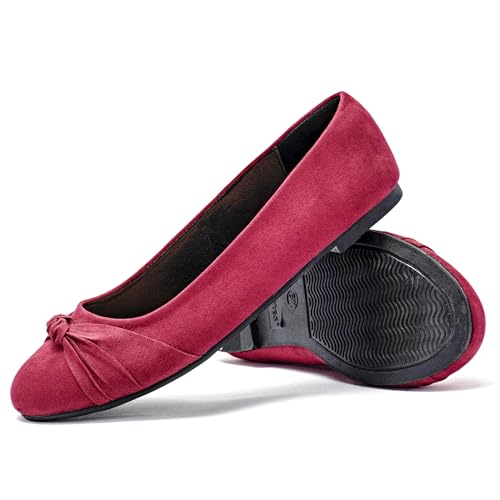 Image of Veittes Women's Wide Width Flat Shoes, Dressy Round Toe Slip On, Soft Comfortable Office Work Daily Walking Ballet Flats.