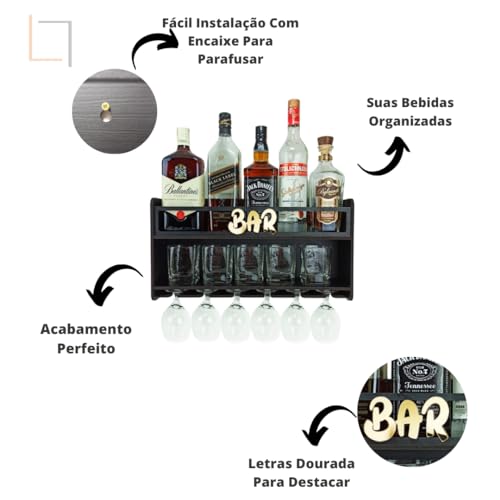 Bar De Parede Barzinho Bebidas Decoração Área de Festas