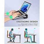 Soqool Laptop Stand for Desk, Ergonomic Detachable Laptop Riser, Aluminum MacBook Stand, Compatible with 12-17'' All Laptops Such as MacBook Pro/HP/Dell/Lenovo, Black - Image 2