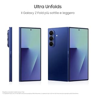 Samsung Galaxy Z Fold7 Smartphone AI pieghevole, 3 anni di Garanzia del produttore, RAM 12GB, 512GB, Display 6,5"/8", Camera 200MP, Batteria a lunga durata, Blue Shadow [Versione italiana]
