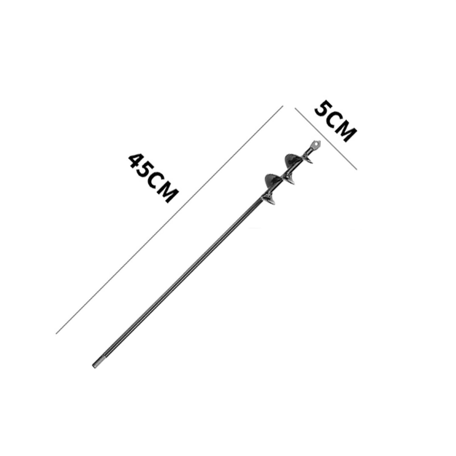 1Pcs Garden Auger Spiral Drill Bit Flower Planter Bulb Shaft Yard Gardening Earth Drill Planting Hole Digger Tool(5x45cm)