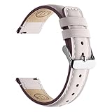 Fullmosa Correa de reloj de 18 mm con cierre rápido compatible con Venu 3S 2S/Vivoactive 4S/3S, H, pulsera Yola Series, color blanco + hebilla plateada