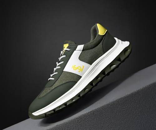 Image of LOUIS STITCH Men's Solar Yellow Lightweight Sport Shoes | Elastic Laces Sneaker and Casual Wear | Perfect for Casual, Gym & Travel Wear | LS-AT-MPGR | UK-6